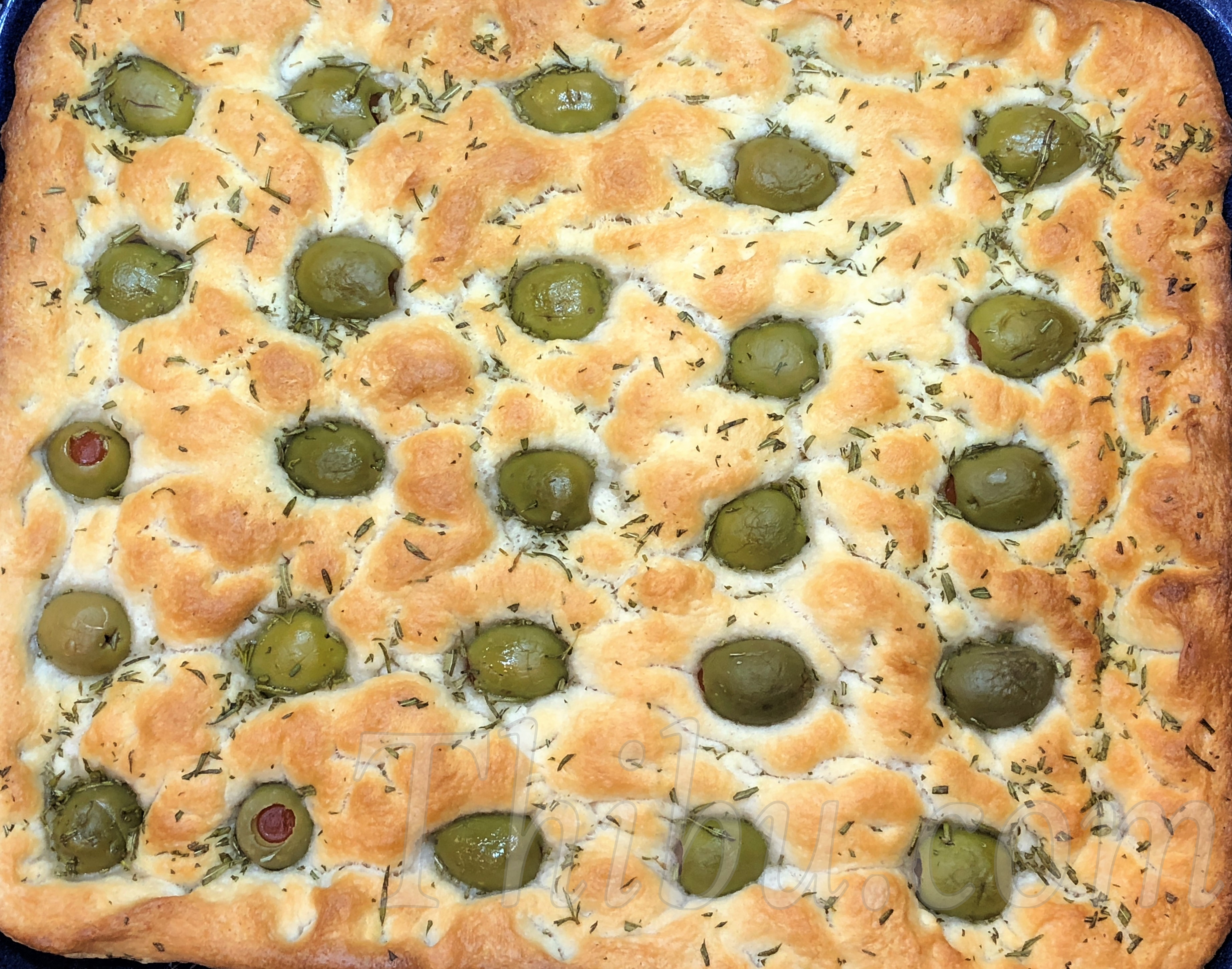 Rosemary and Olive Focaccia Bread - Thibu Times
